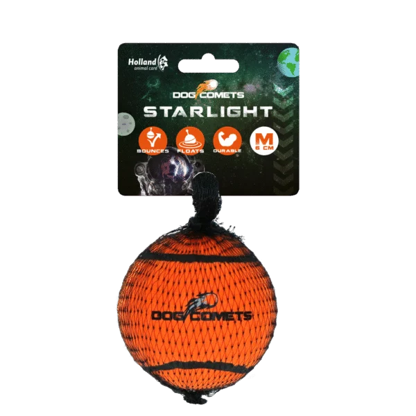 Balle de tennis pour chien, flottante, Ø 6 cm, orange – Dog Comets Starlight