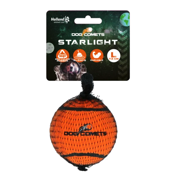 Balle de tennis pour chien, flottante, Ø 7,5 cm, orange – Dog Comets Starlight
