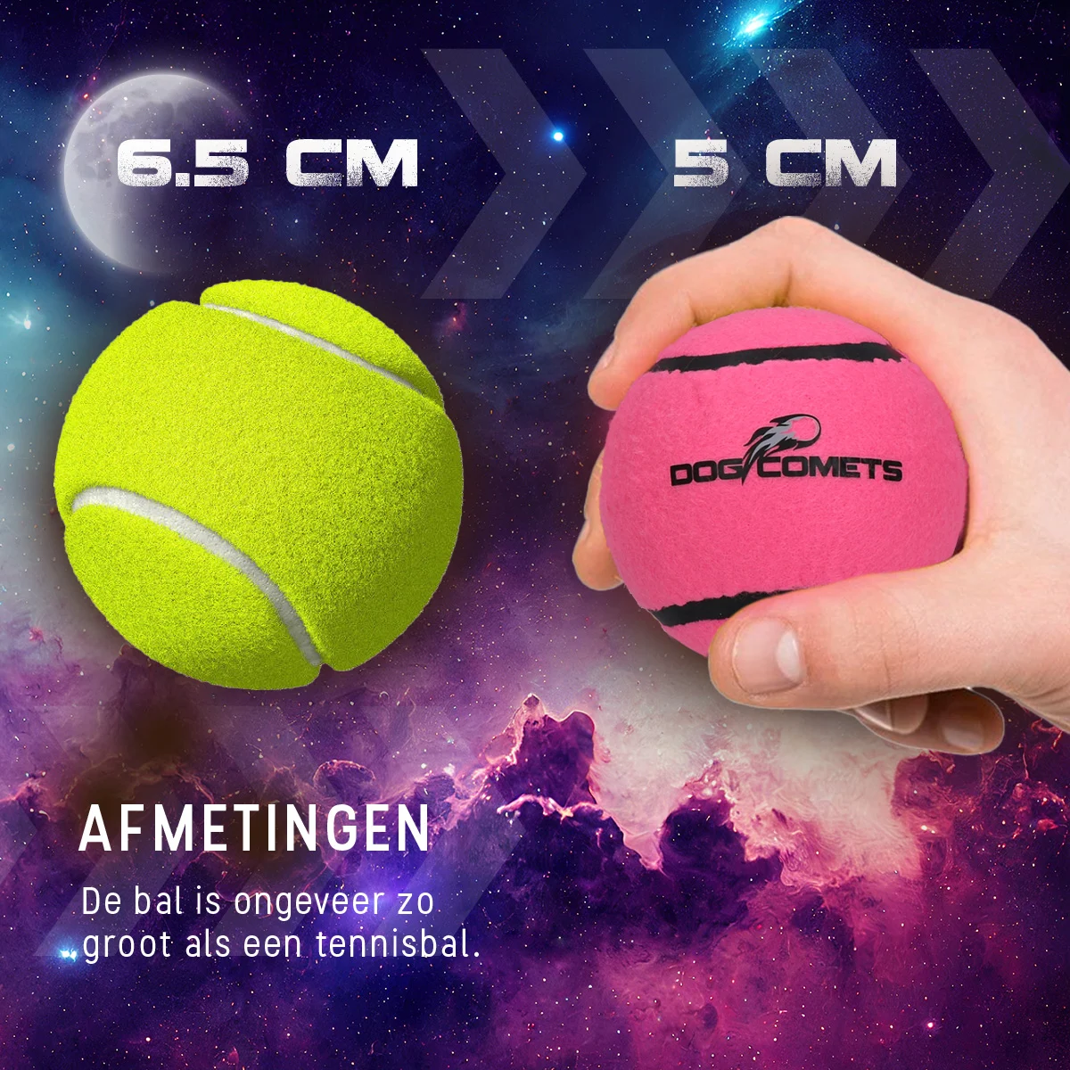 Balle de tennis pour chien flottante, rose, S, Ø 5 cm – Dog Comets Starlight – Image 6