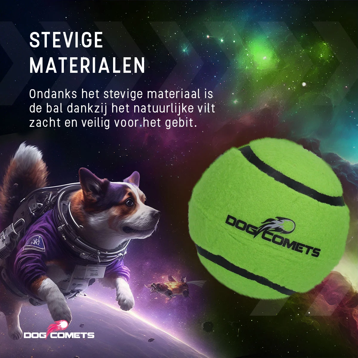 Balles de tennis flottantes pour chien, Ø 7,5 cm, vertes, 2 pièces – Dog Comets Starlight – Image 3