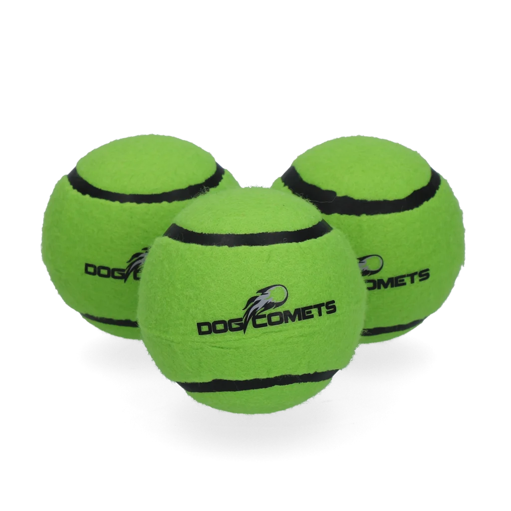 Balle de tennis pour chien avec couineur M, Ø 6 cm, verte, 3 pièces – Dog Comets Neutron Star – Image 3