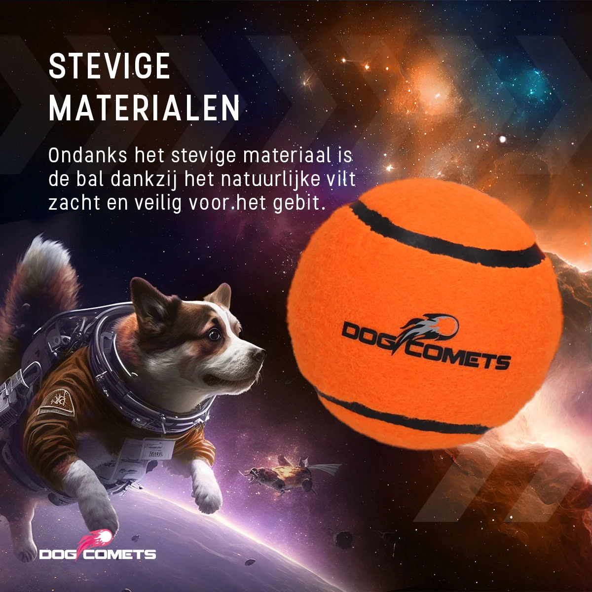 Balle de tennis pour chien, flottante, orange S, Ø 5 cm, 3 pièces – Dog Comets Starlight – Image 3