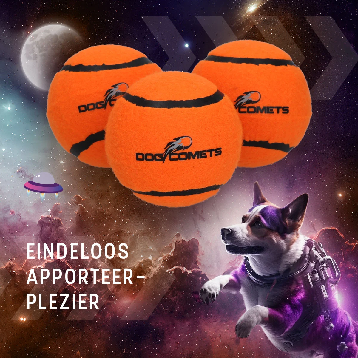 Balle de tennis pour chien flottante, orange S, Ø 5 cm – Dog Comets Starlight – Image 5
