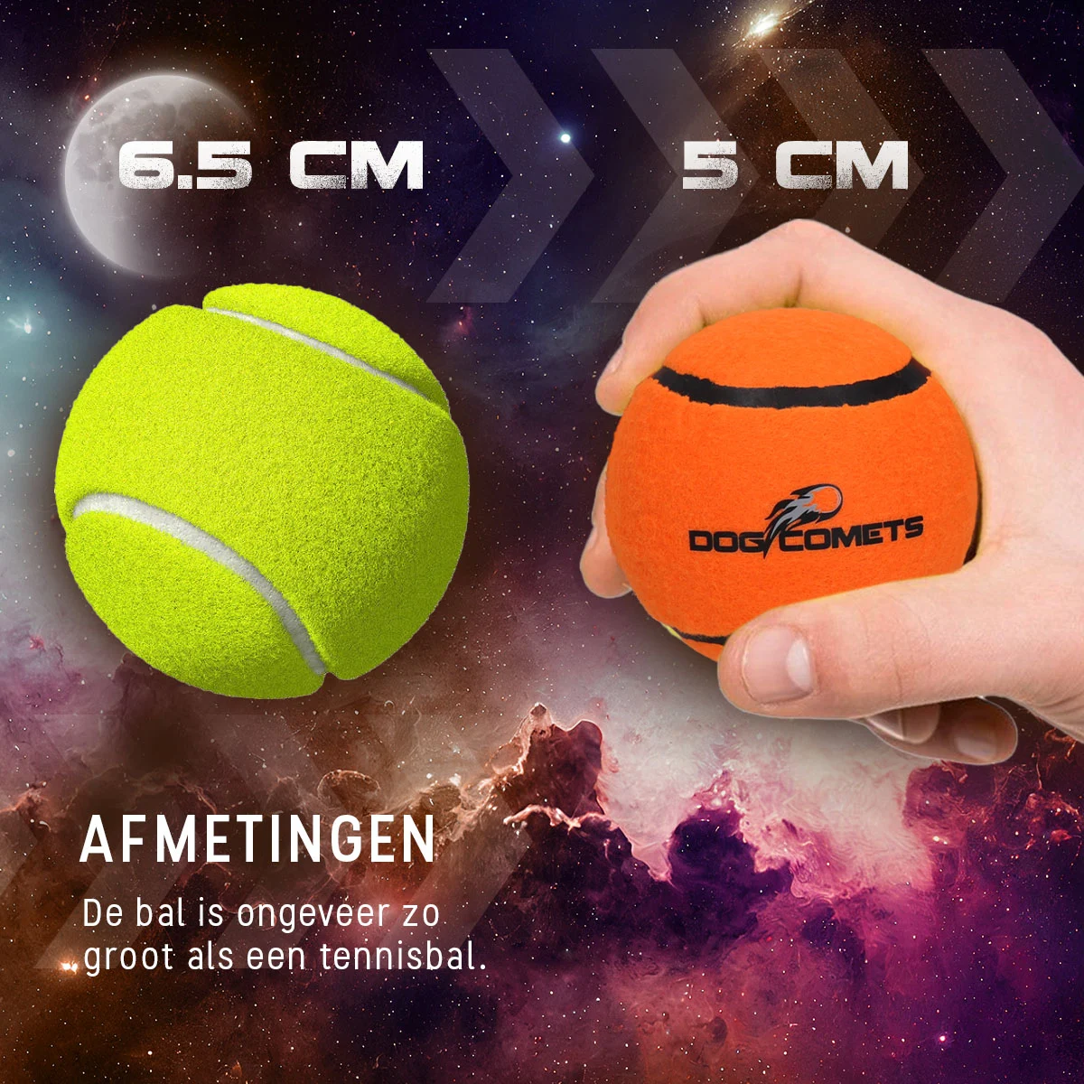 Balle de tennis pour chien flottante, orange S, Ø 5 cm – Dog Comets Starlight – Image 6