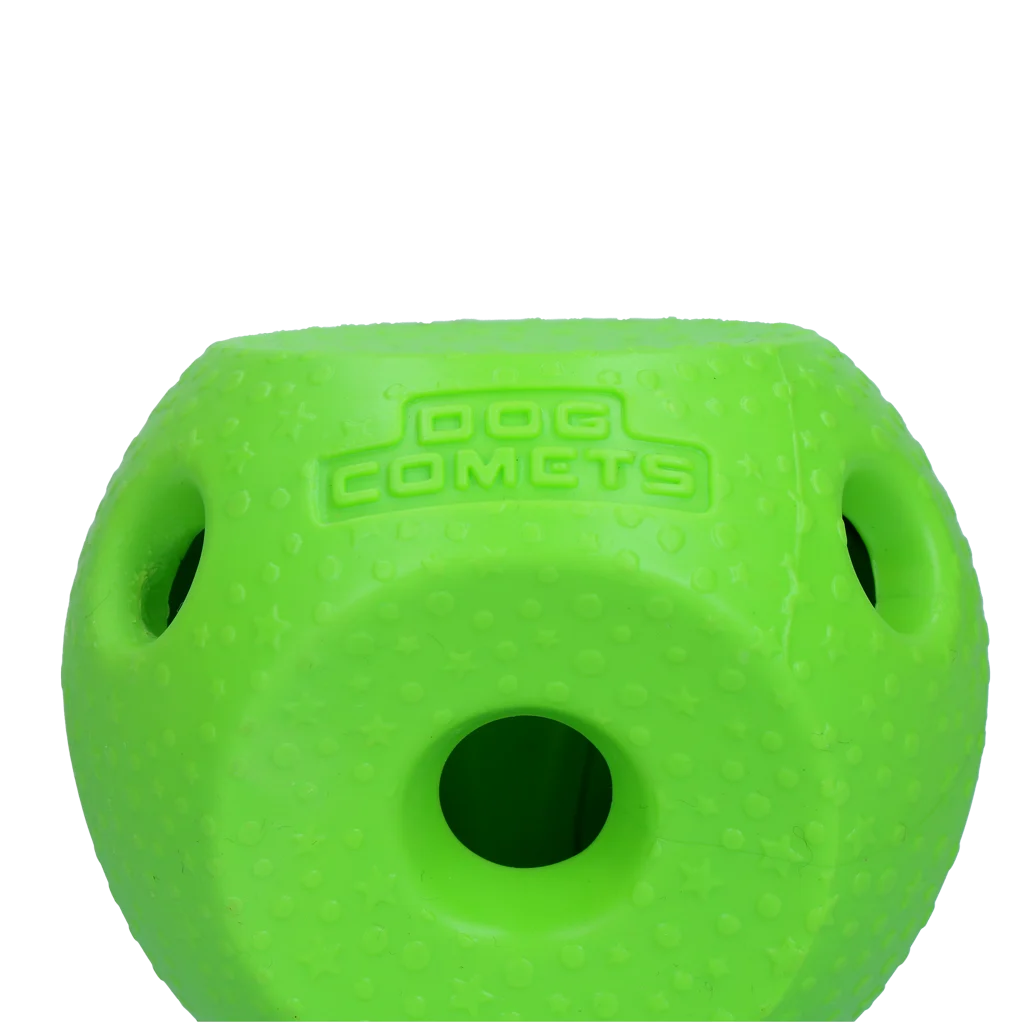Balle à friandises pour chien en caoutchouc TPR, verte – Dog Comets Treat Lock Ball – Image 2