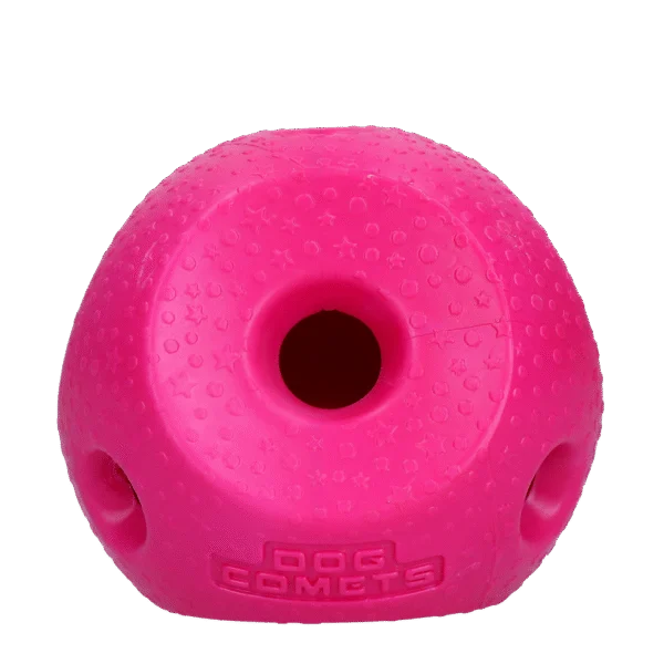 Balle à friandises pour chiens en caoutchouc TPR, rose – Dog Comets Treat Lock Ball
