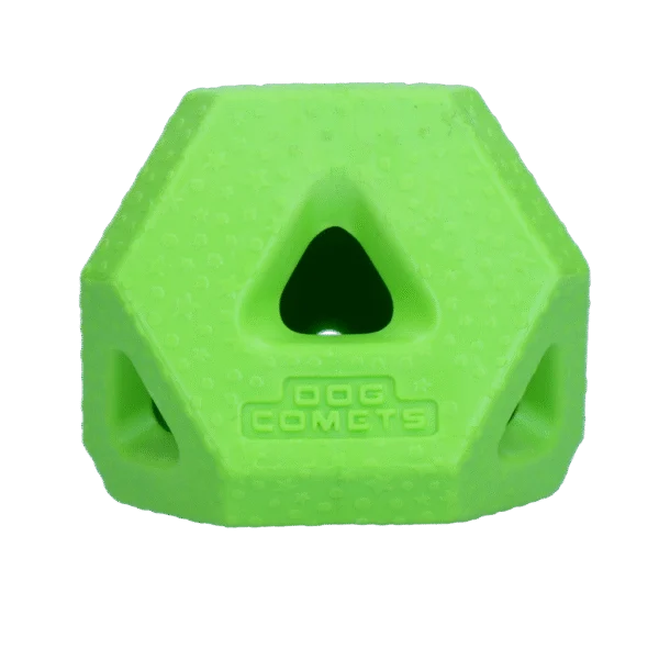 Cube à friandises en caoutchouc TPR pour friandises et bâtons à mâcher, vert – Dog Comets Treat Lock Cube