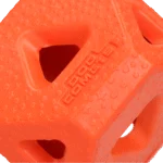 Balle à friandises en caoutchouc TPR pour friandises et bâtonnets à mâcher, orange – Dog Comets Treat Lock Cube – Image 2