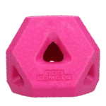 Jouet cube à friandises en caoutchouc TPR pour snacks et bâtonnets à mâcher, rose – Dog Comets Treat Lock Cube