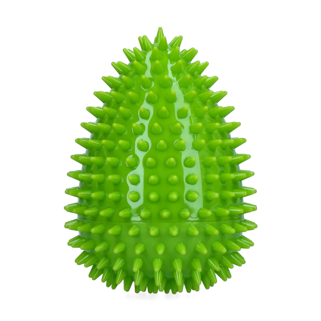 Jouet à rapporter en forme d’œuf avec couineur et picots, vert L, Ø 100 x 150 mm – Dog Comets Cosmic Egg – Image 2