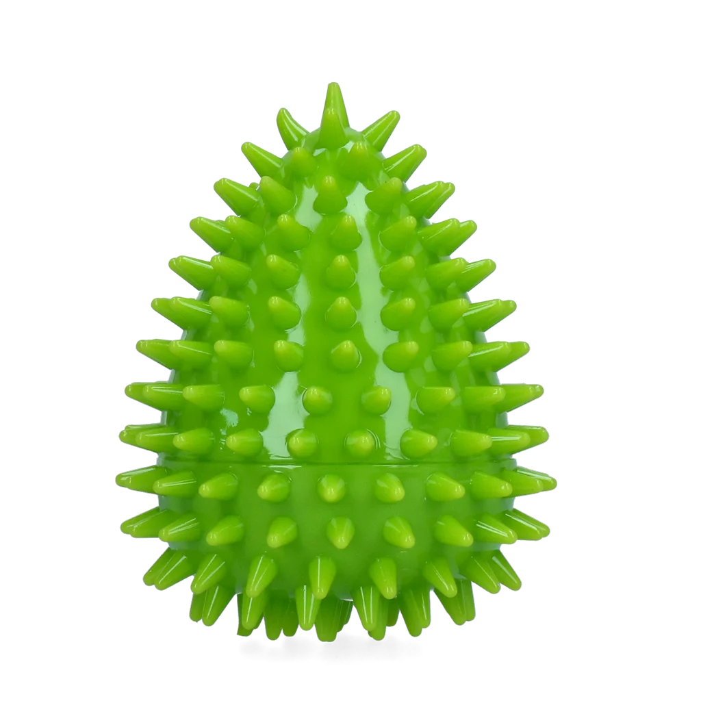 Jouet à rapporter en forme d’œuf avec couineur et picots, vert M, Ø 80 x 110 mm – Dog Comets Cosmic Egg – Image 2