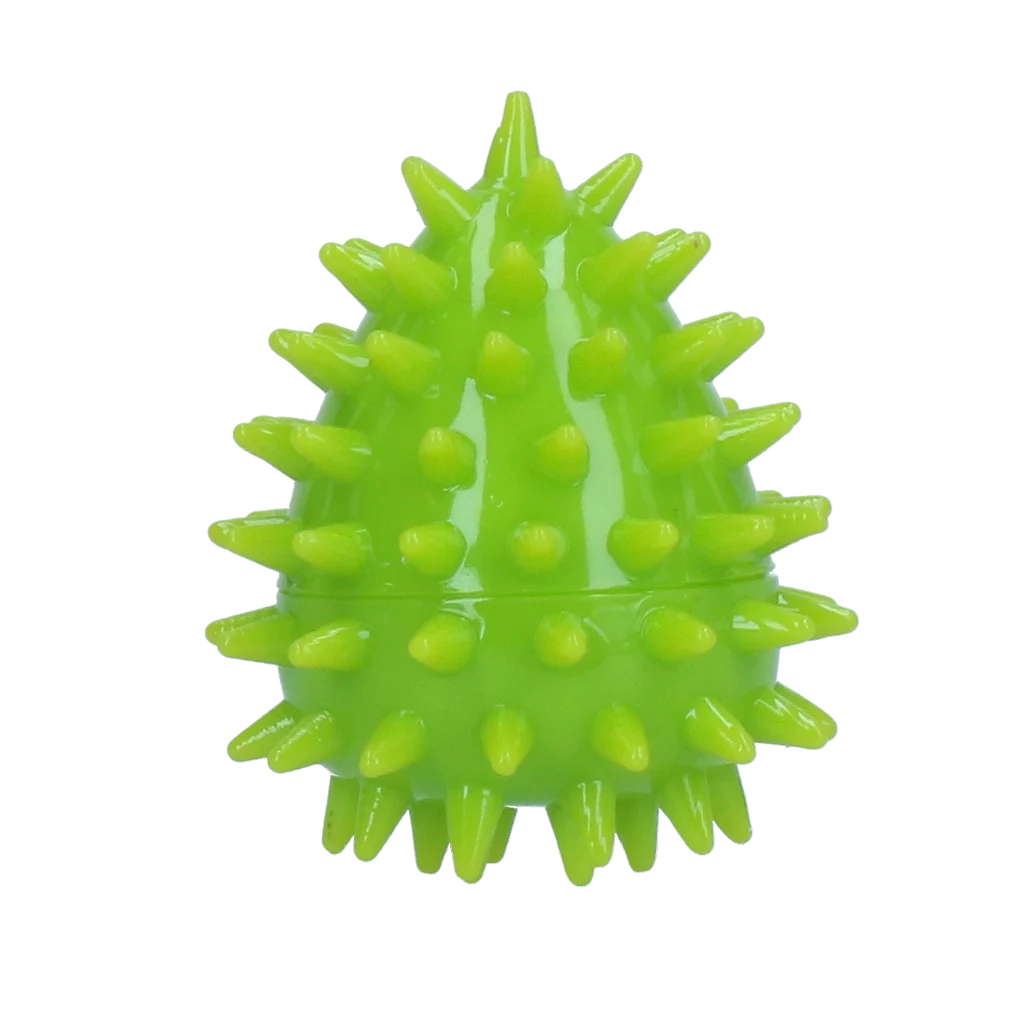 Jouet à rapporter en forme d’œuf avec couineur et picots, vert S, Ø 50 x 60 mm – Dog Comets Cosmic Egg – Image 2