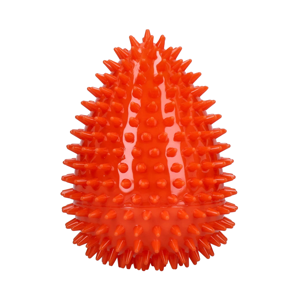 Jouet à rapporter en forme d’œuf avec couineur et picots, orange L, Ø 100 x 150 mm – Dog Comets Cosmic Egg – Image 2