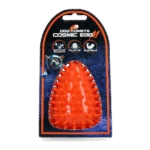 Jouet à rapporter en forme d’œuf avec couineur et picots, orange M, Ø 80 x 110 mm – Dog Comets Cosmic Egg