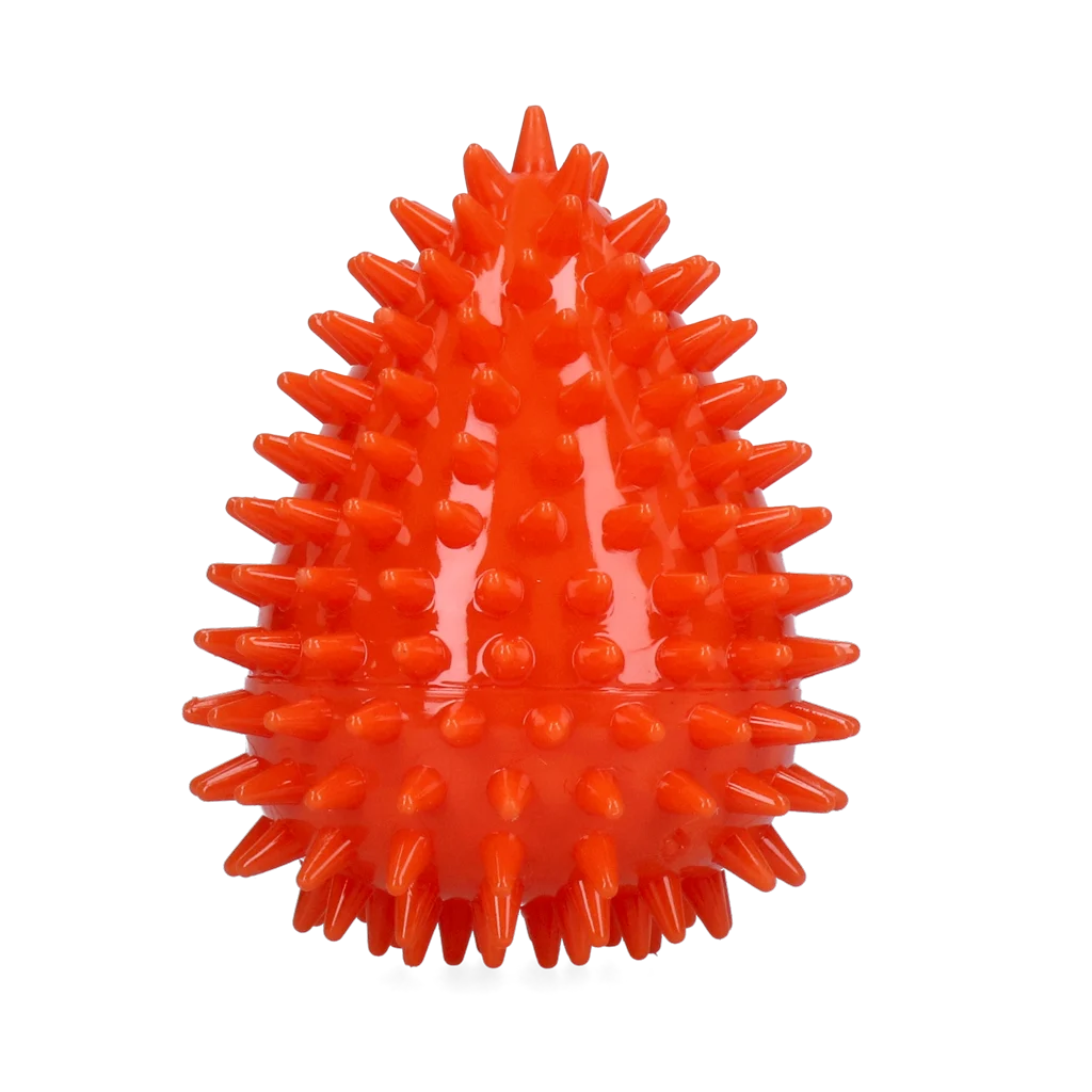Jouet à rapporter en forme d’œuf avec couineur et picots, orange M, Ø 80 x 110 mm – Dog Comets Cosmic Egg – Image 2