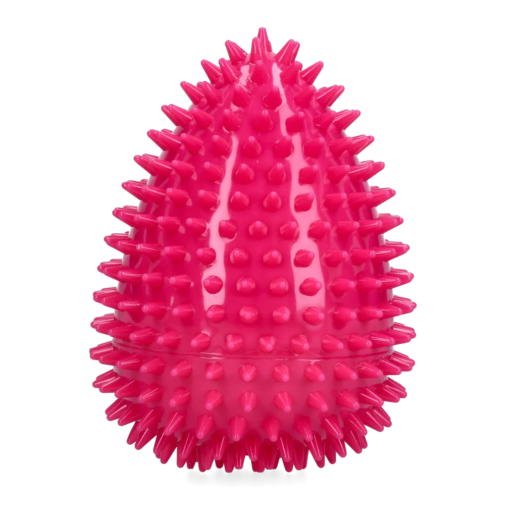 Jouet de rapport en forme d’œuf avec couineur et picots, rose L, Ø 100 x 150 mm – Dog Comets Cosmic Egg – Image 2