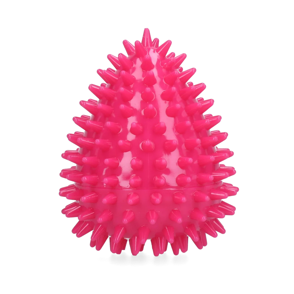 Jouet de rapport en forme d’œuf avec couineur et picots, rose S, Ø 50 x 60 mm – Dog Comets Cosmic Egg – Image 2