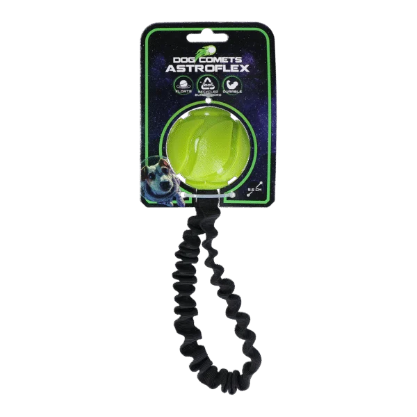 Balle pour chien avec élastique, Ø 65 x 220 mm, vert – Dog Comets AstroFlex