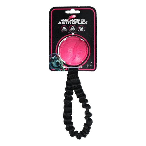 Balle pour chien avec élastique, Ø 65 x 220 mm, rose – Dog Comets AstroFlex