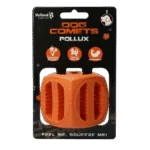 Cube à friandises en caoutchouc naturel, rebondissant, orange, 5,5 x 5,5 cm – Dog Comets Pollux