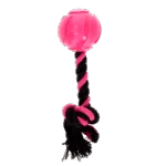 Balle pour chien avec corde en coton, 6 cm, rose – Dog Comets AstroTug – Image 2