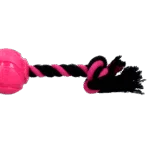 Balle pour chien avec corde en coton, 6 cm, rose – Dog Comets AstroTug – Image 3