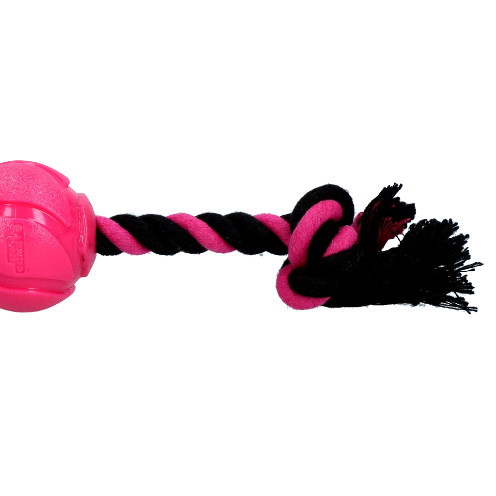 Balle pour chien avec corde en coton, 6 cm, rose – Dog Comets AstroTug – Image 3