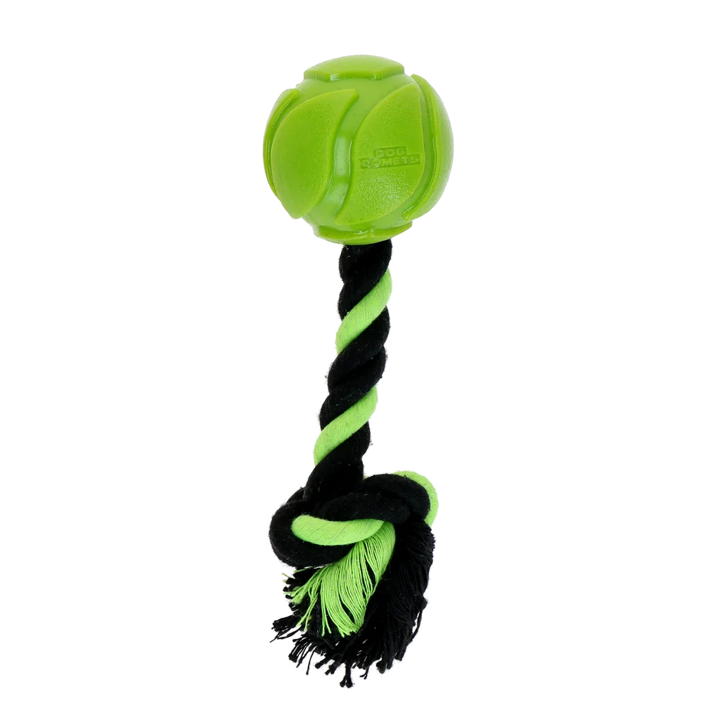 Balle pour chien avec corde à tirer, 6 cm, verte – Dog Comets AstroTug – Image 2
