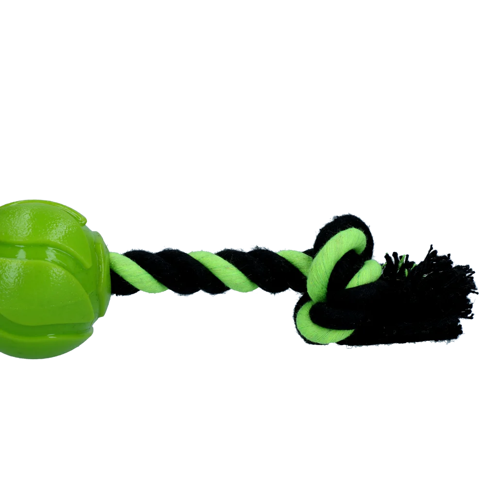 Balle pour chien avec corde à tirer, 6 cm, verte – Dog Comets AstroTug – Image 3