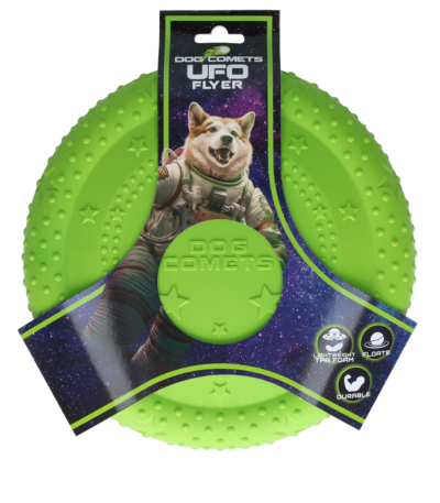 Frisbee pour chien en mousse TPR, flottant, vert, M – Dog Comets UFO Flyer