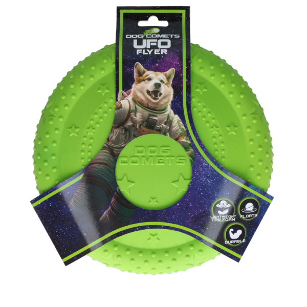Frisbee pour chien en mousse TPR, flottant, vert, M – Dog Comets UFO Flyer