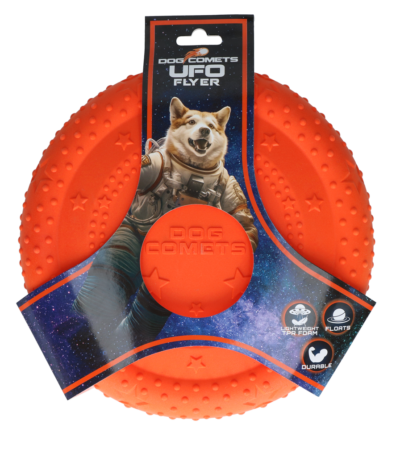 Frisbee pour chien en mousse TPR, flottant, orange, M – Dog Comets UFO Flyer
