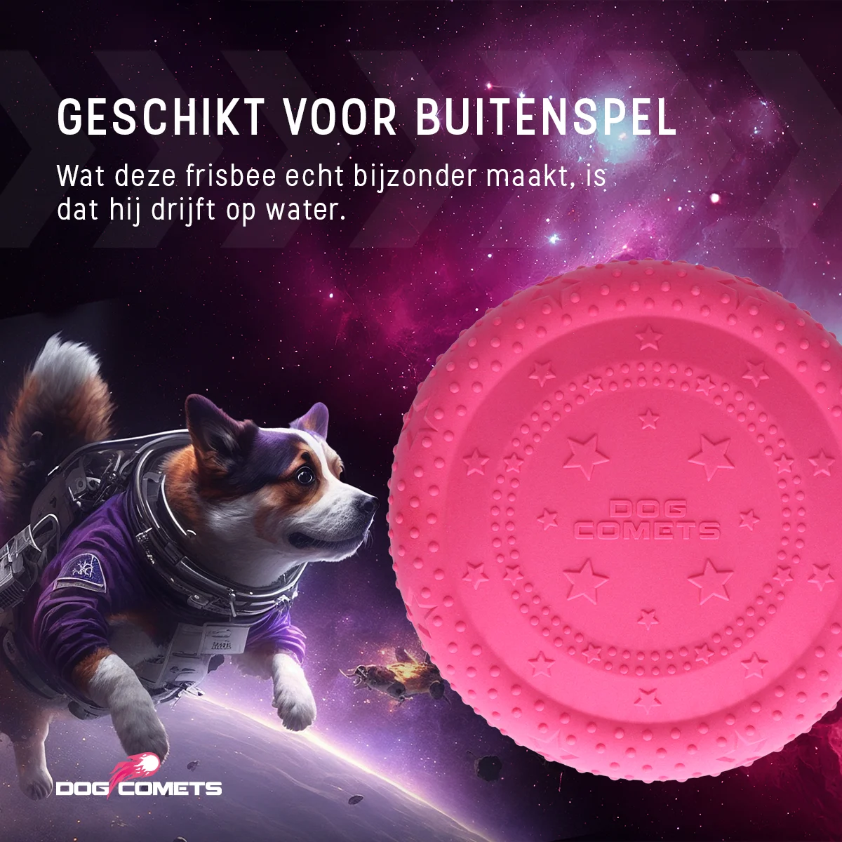 Frisbee en mousse pour chien, flottant, rose M – Dog Comets UFO Flyer – Image 5