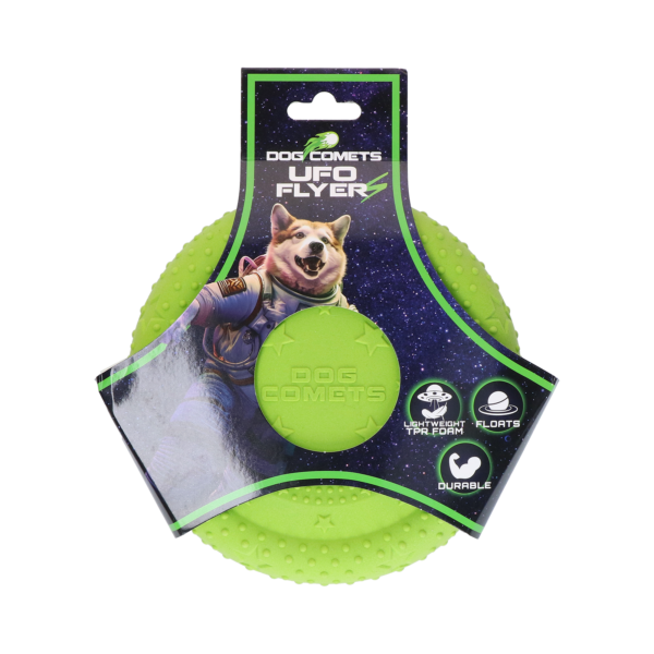 Frisbee pour chien en mousse TPR, flottant, vert S – Dog Comets UFO Flyer