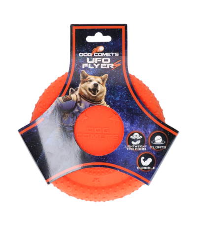 Frisbee pour chien en mousse TPR, flottant, orange, S – Dog Comets UFO Flyer