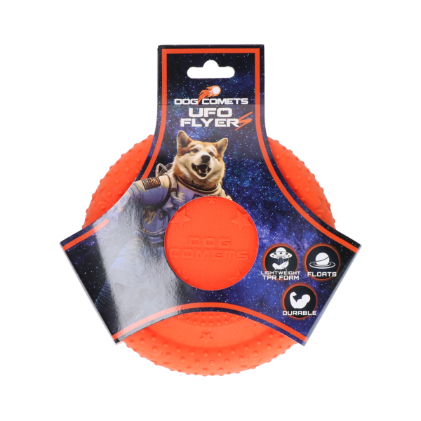 Frisbee pour chien en mousse TPR, flottant, orange, S – Dog Comets UFO Flyer