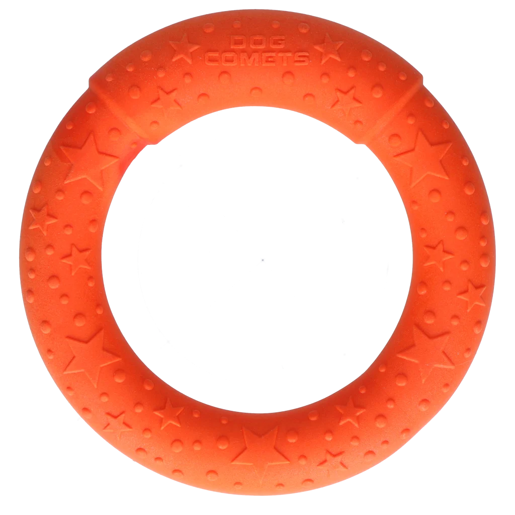Anneau de lancer pour chien en mousse, flottant, orange M, Ø 19 cm – Dog Comets UFO Ring – Image 3