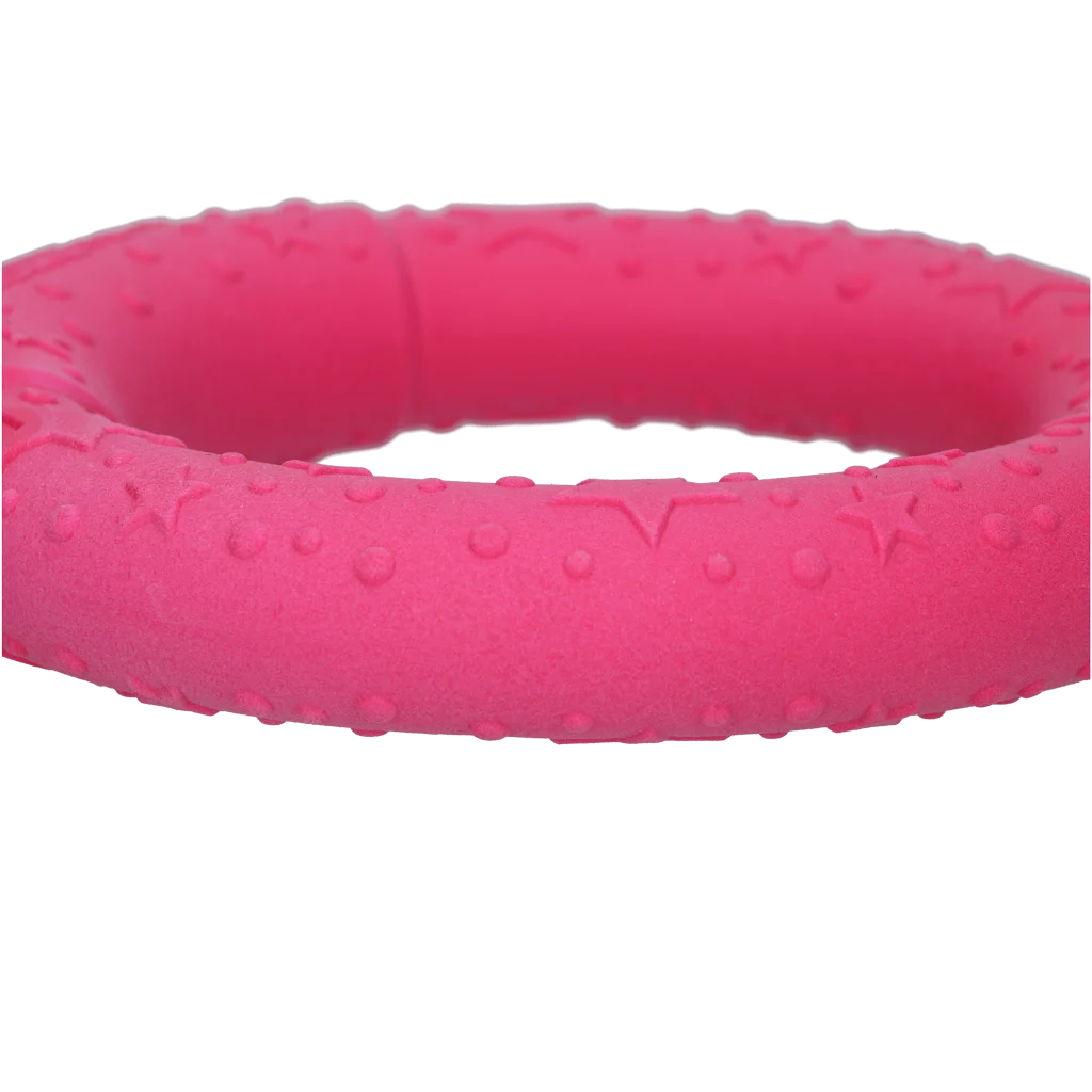 Anneau de lancer pour chien en caoutchouc mousse, flottant, rose M, Ø 19 cm – Dog Comets UFO Ring – Image 4