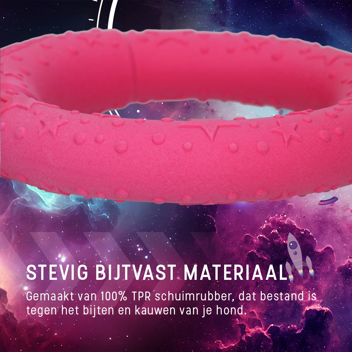 Anneau de lancer pour chien en caoutchouc mousse, flottant, rose M, Ø 19 cm – Dog Comets UFO Ring – Image 6