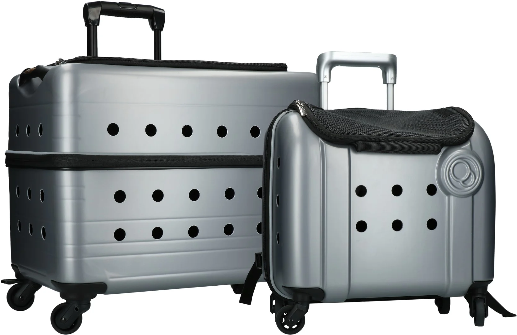 Sac de transport à roulettes pour chien avec fonction sac à dos, gris, 40 x 25 x 31 cm – Compaws Trolley London – Image 3