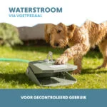 Fontaine à eau avec pédale et raccordement au tuyau d’arrosage, vert olive – Coolpets Splash Water Fountain – Image 4