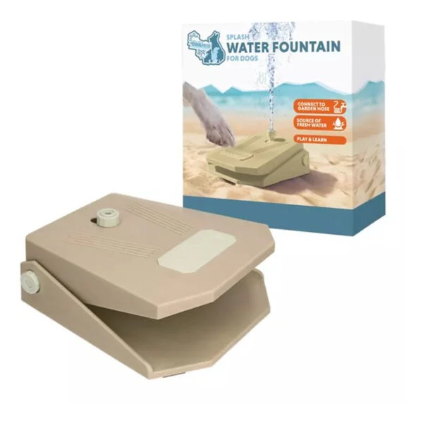 Fontaine à eau avec pédale et raccord pour tuyau d’arrosage, beige – Coolpets Splash Water Fountain