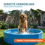 Piscine pour chien avec arroseurs, diamètre 120 cm, hauteur des parois 30 cm – Coolpets Splash Sprinkler Pool – Image 2