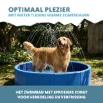 Piscine pour chien avec arroseurs, diamètre 120 cm, hauteur des parois 30 cm – Coolpets Splash Sprinkler Pool – Image 4
