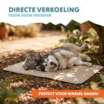 Tapis rafraîchissant pour chiens à gel solide, beige, XL 120 x 70 cm – Coolpets Gel Cooling Mat – Image 2