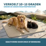 Tapis rafraîchissant pour chiens à gel solide, beige, XL 120 x 70 cm – Coolpets Gel Cooling Mat – Image 4