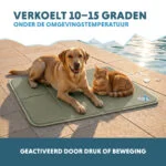 Tapis rafraîchissant pour chien à gel solide, vert olive, L 90 x 60 cm – Coolpets Gel Cooling Mat – Image 4