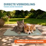 Tapis rafraîchissant pour chiens avec gel solide, vert olive, S 50 x 40 cm – Coolpets Gel Cooling Mat – Image 2