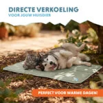 Tapis rafraîchissant pour chien à gel solide, vert olive, XL 120 x 70 cm – Coolpets Gel Cooling Mat – Image 2