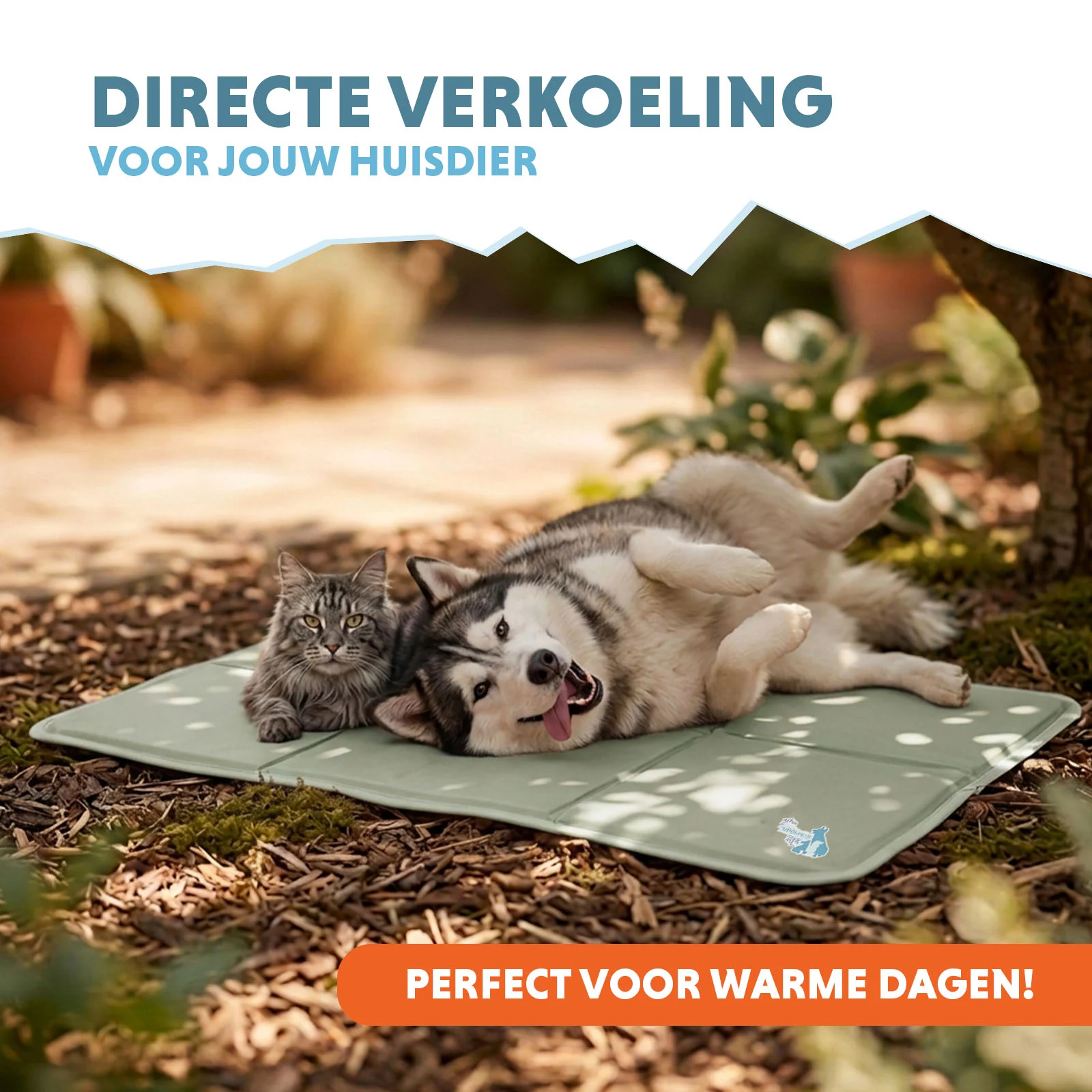 Tapis rafraîchissant pour chien à gel solide, vert olive, XL 120 x 70 cm – Coolpets Gel Cooling Mat – Image 2